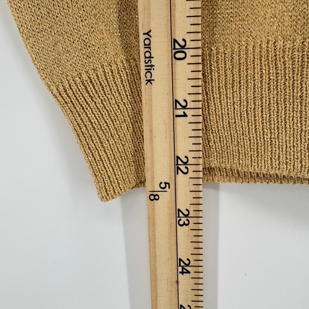 St‎ John Basics Gold Metallic Knit Scoop Neck Tank Top Shell Medium Made in USA - Picture 5 of 8